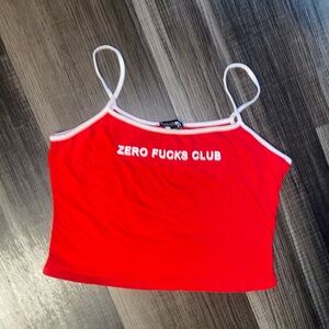Fashion nova Red Tank Top with White Trim